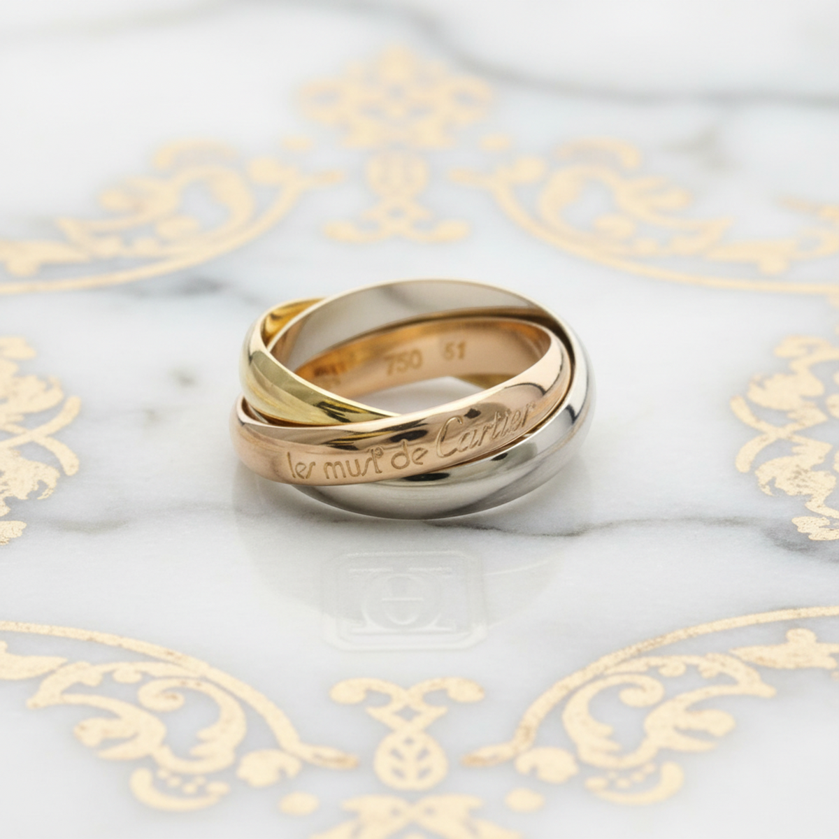 PRE-OWNED Cartier Trinity · Three Gold Size 5.75