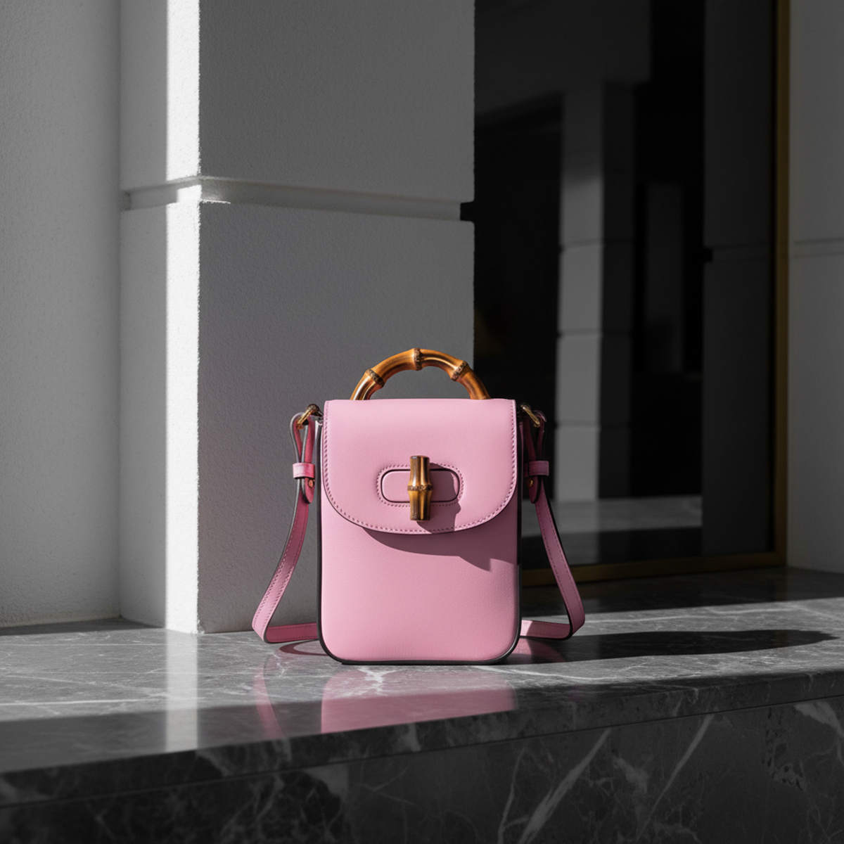 PRE-OWNED Gucci Bamboo · Leather Backpack