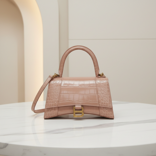 PRE-OWNED Balenciaga Hourglass · Embossed Leather