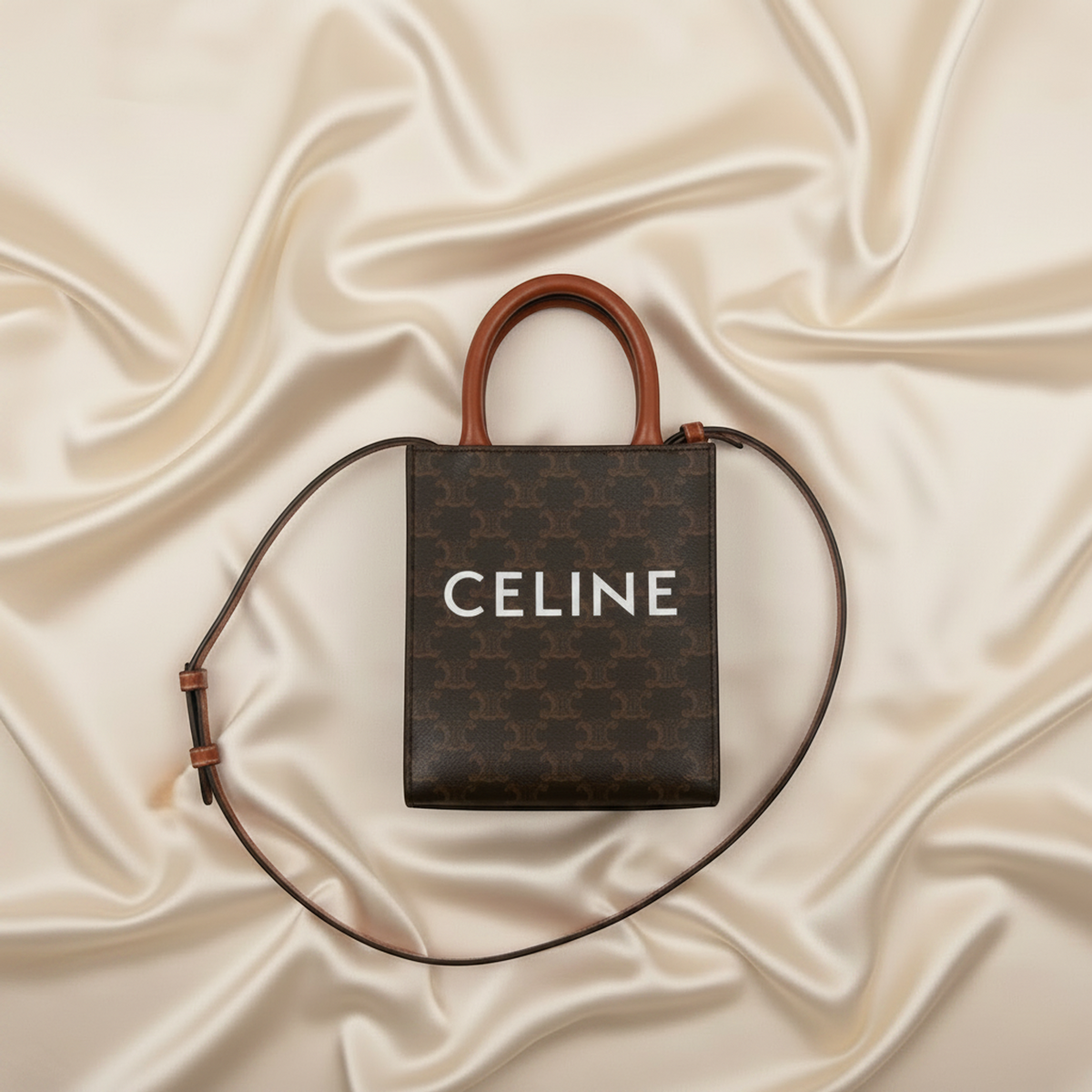 PRE-OWNED Celine Triomphe Vertical Cabas Mini