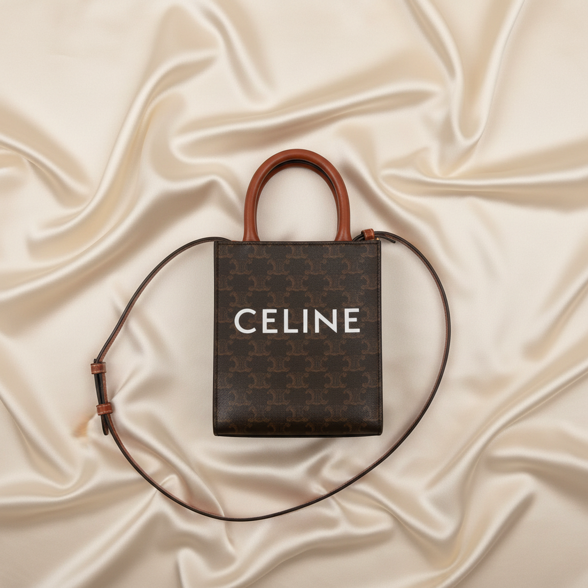 PRE-OWNED Celine Triomphe Vertical Cabas Mini