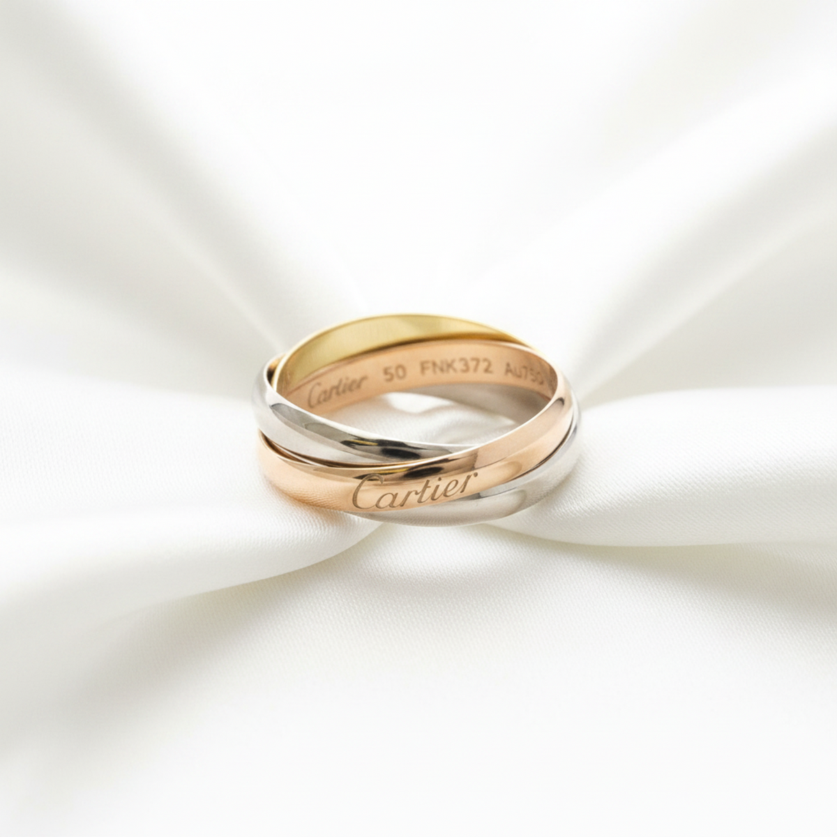 PRE-OWNED Cartier Trinity · Tri-Gold Size 5.25