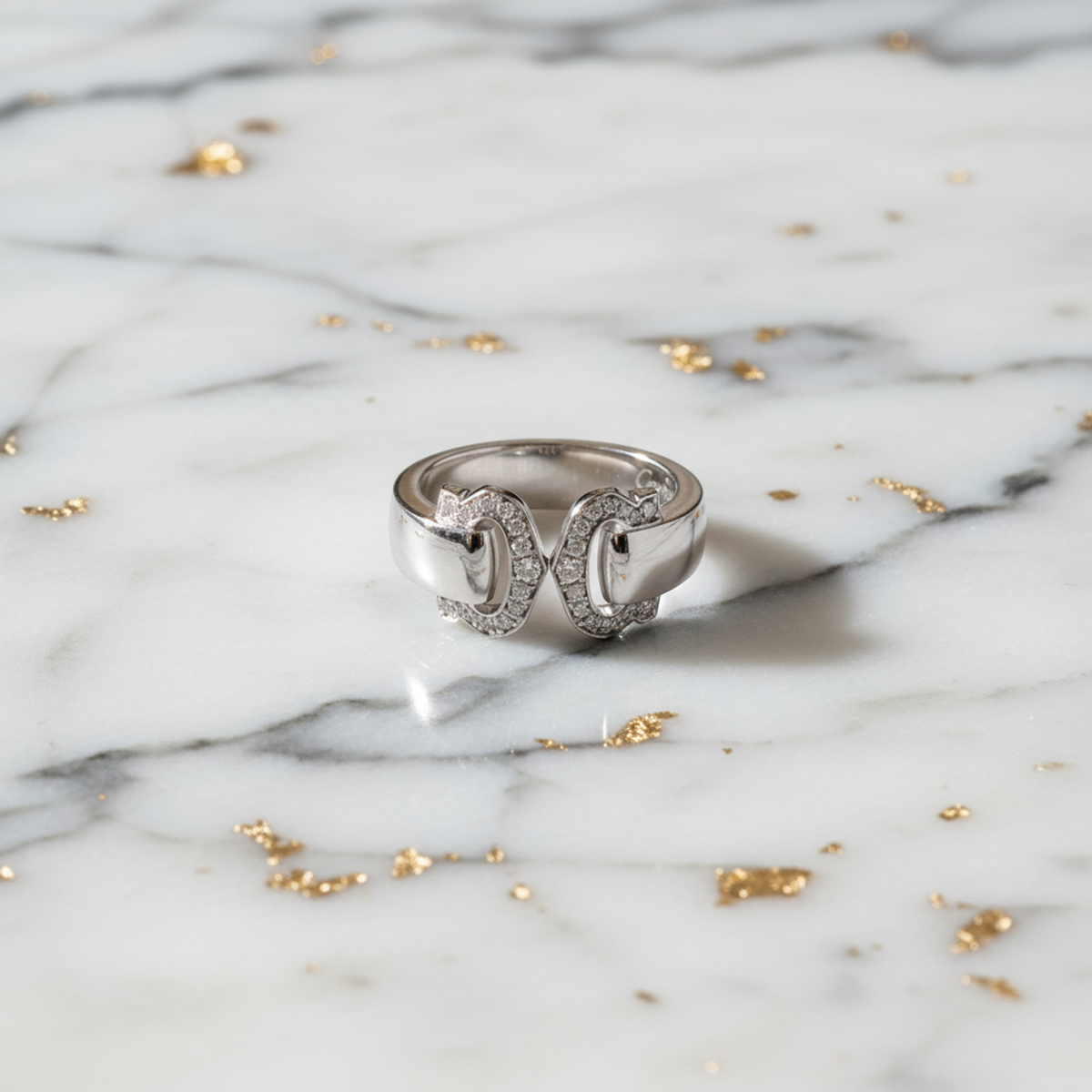PRE-OWNED Cartier 2C Boucle · 18K White Gold · Diamond