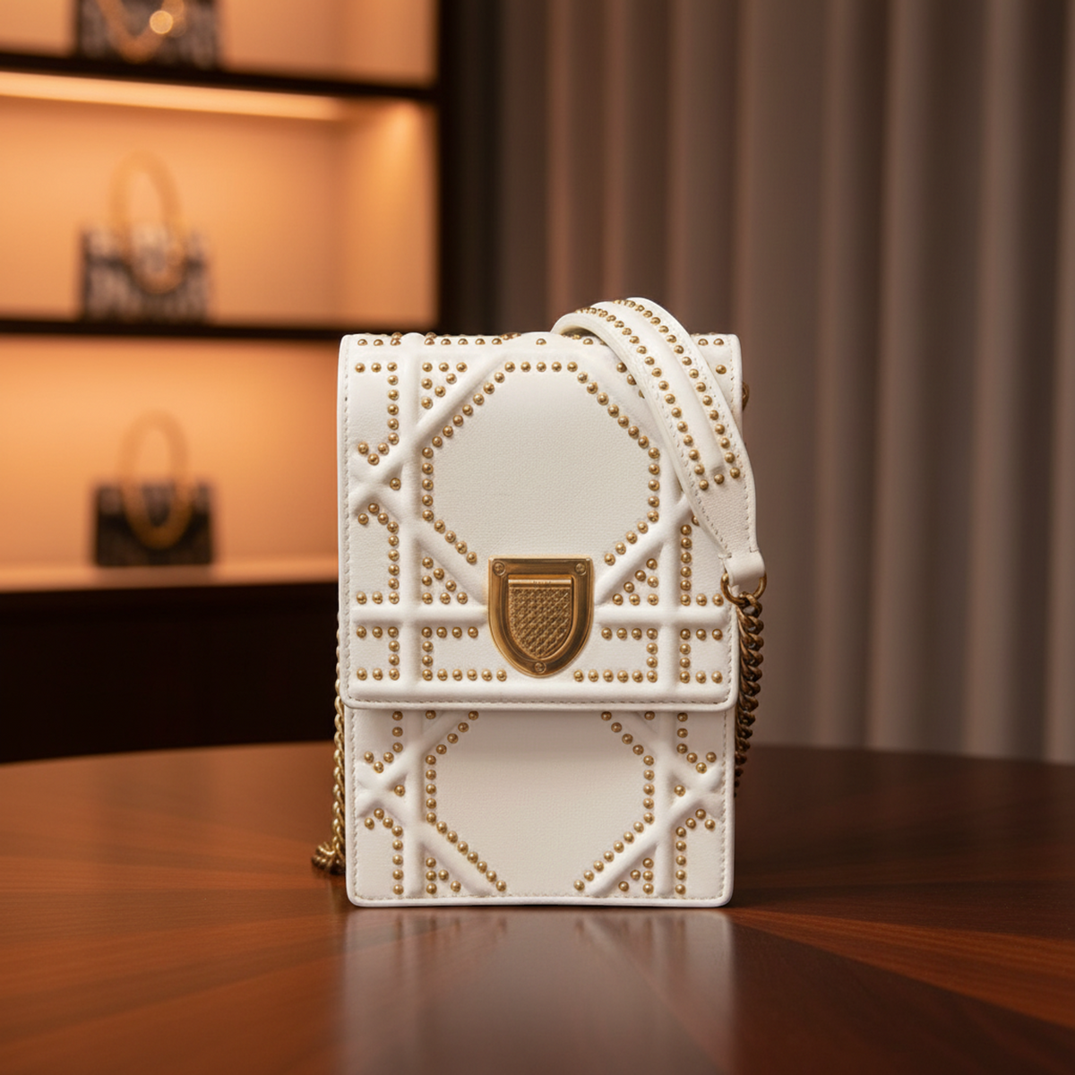 PRE-OWNED Christian Dior Diorama · Studded Leather