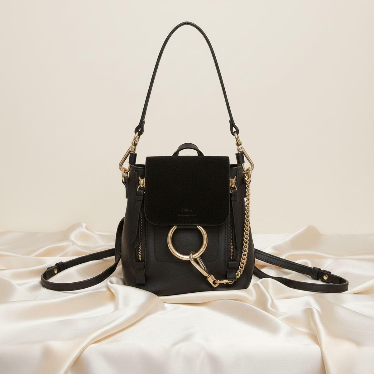 PRE-OWNED Chloé Faye Mini · Backpack · Leather & Suede