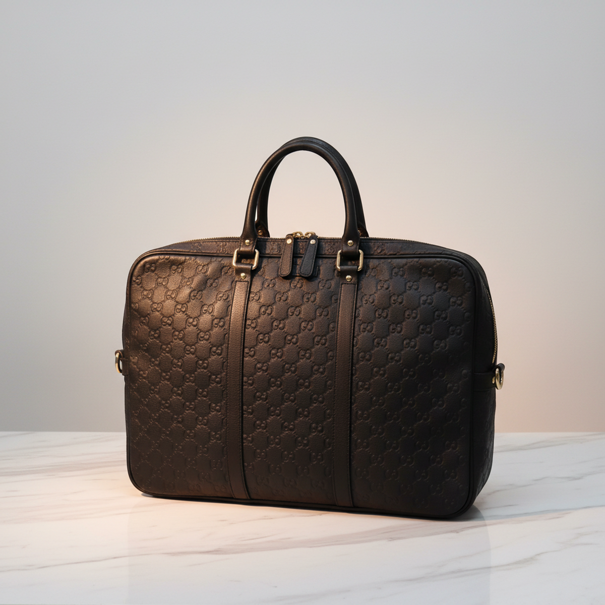 PRE-OWNED Gucci Guccissima · Leather Briefcase