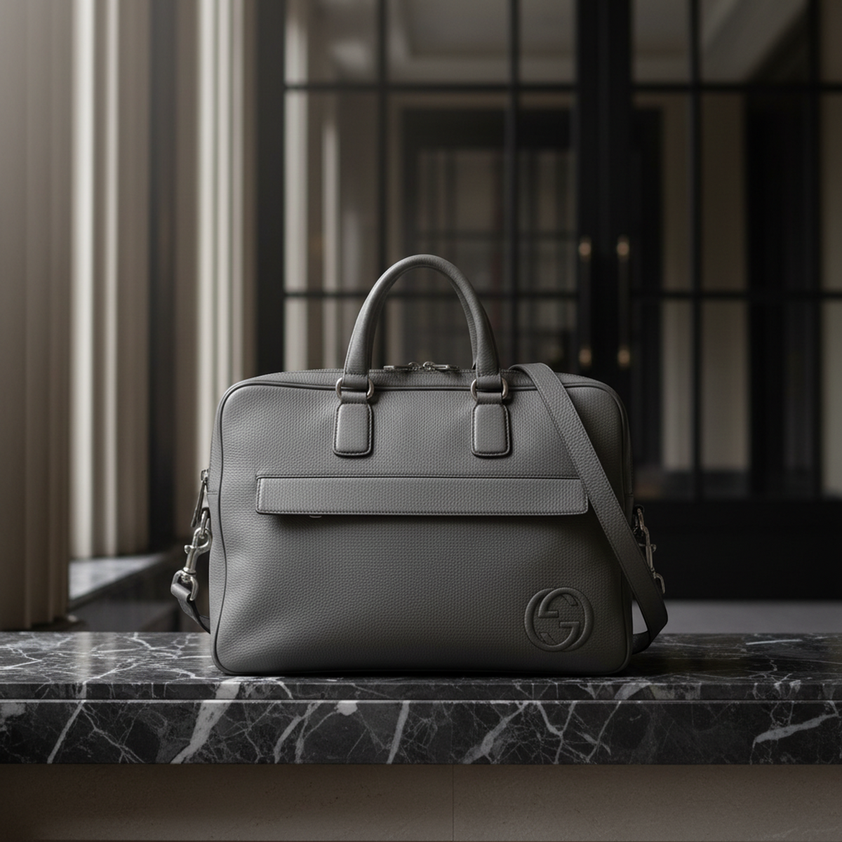 PRE-OWNED Gucci Interlocking G · Leather Briefcase