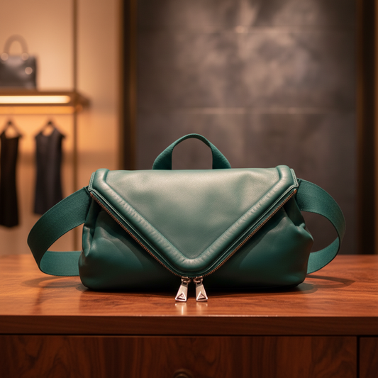 PRE-OWNED Bottega Veneta Beak Belt Bag · Mallard