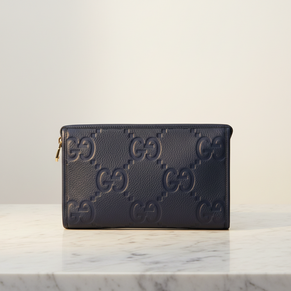 PRE-OWNED Gucci Jumbo GG · Leather Clutch