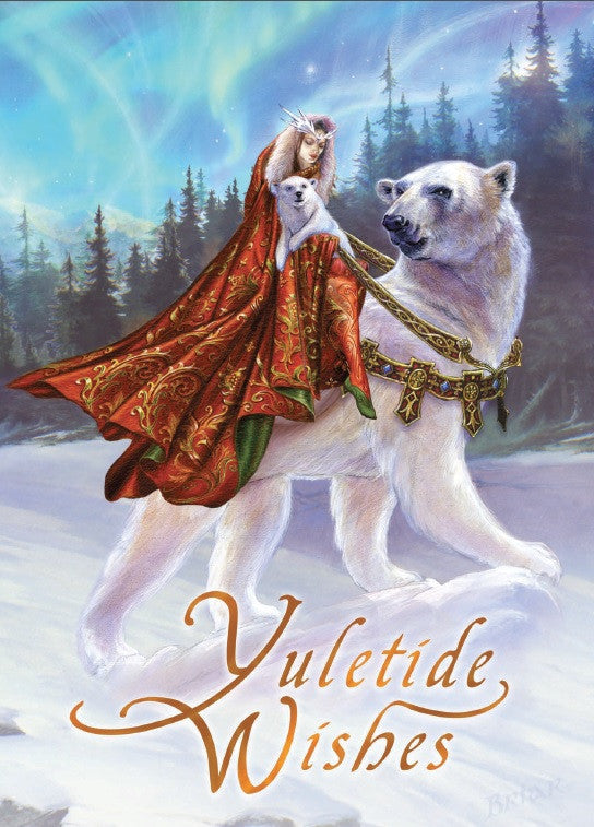 Queen of the Aurora Bears Yuletide Wishes Card
