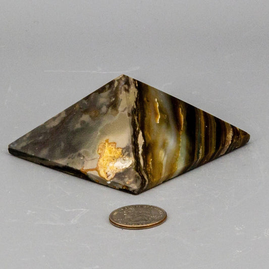 Banded Agate Crystal Pyramid Polished Natural Stone