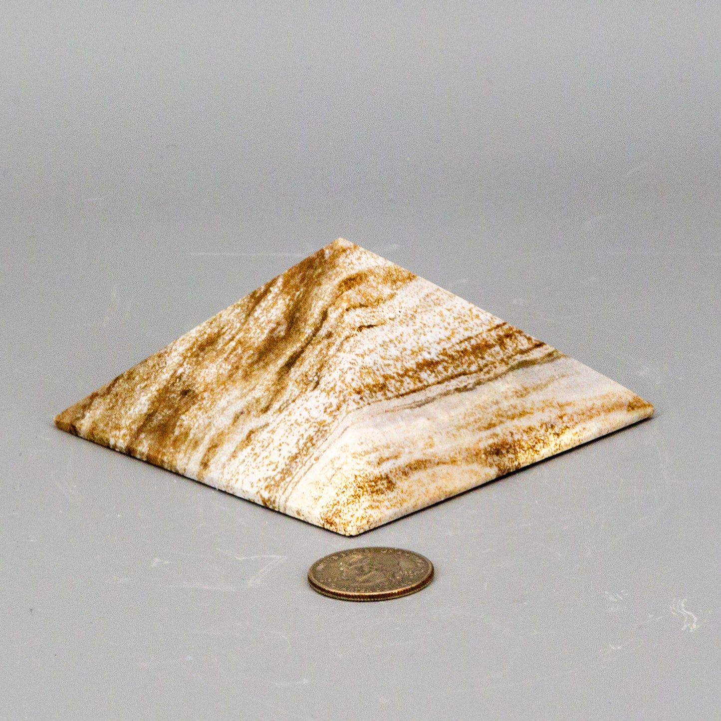 Banded Chocolate Calcite Pyramid