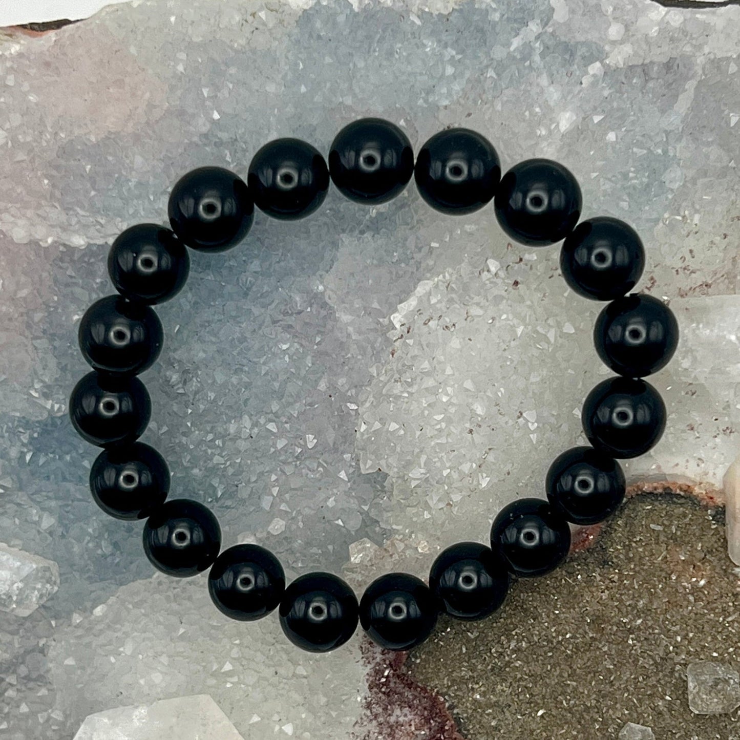 Black Agate Beaded Bracelet