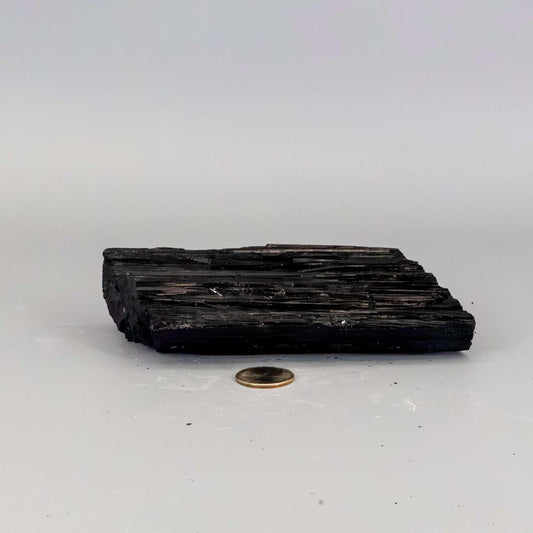 Black Tourmaline Crystal Raw Hunk Elongated Specimen