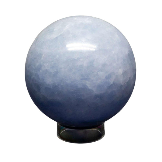 Blue Calcite Crystal Sphere Throat Chakra Calm Stone