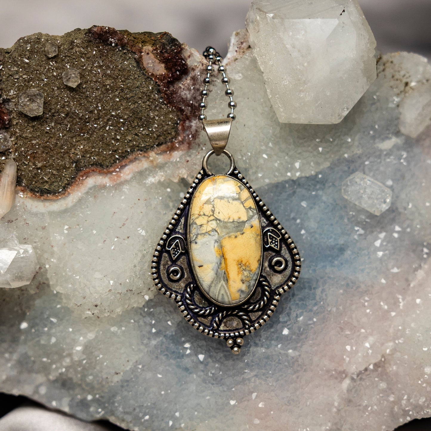 Brecciated Jasper On 925 Silver Pendant
