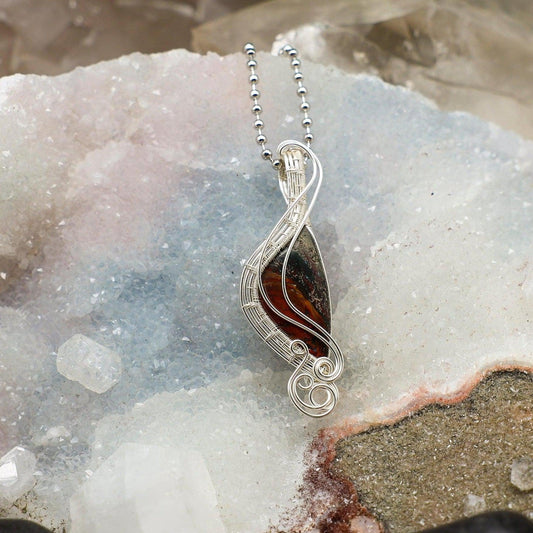 Brecciated Jasper Wire Wrap Crystal Pendant
