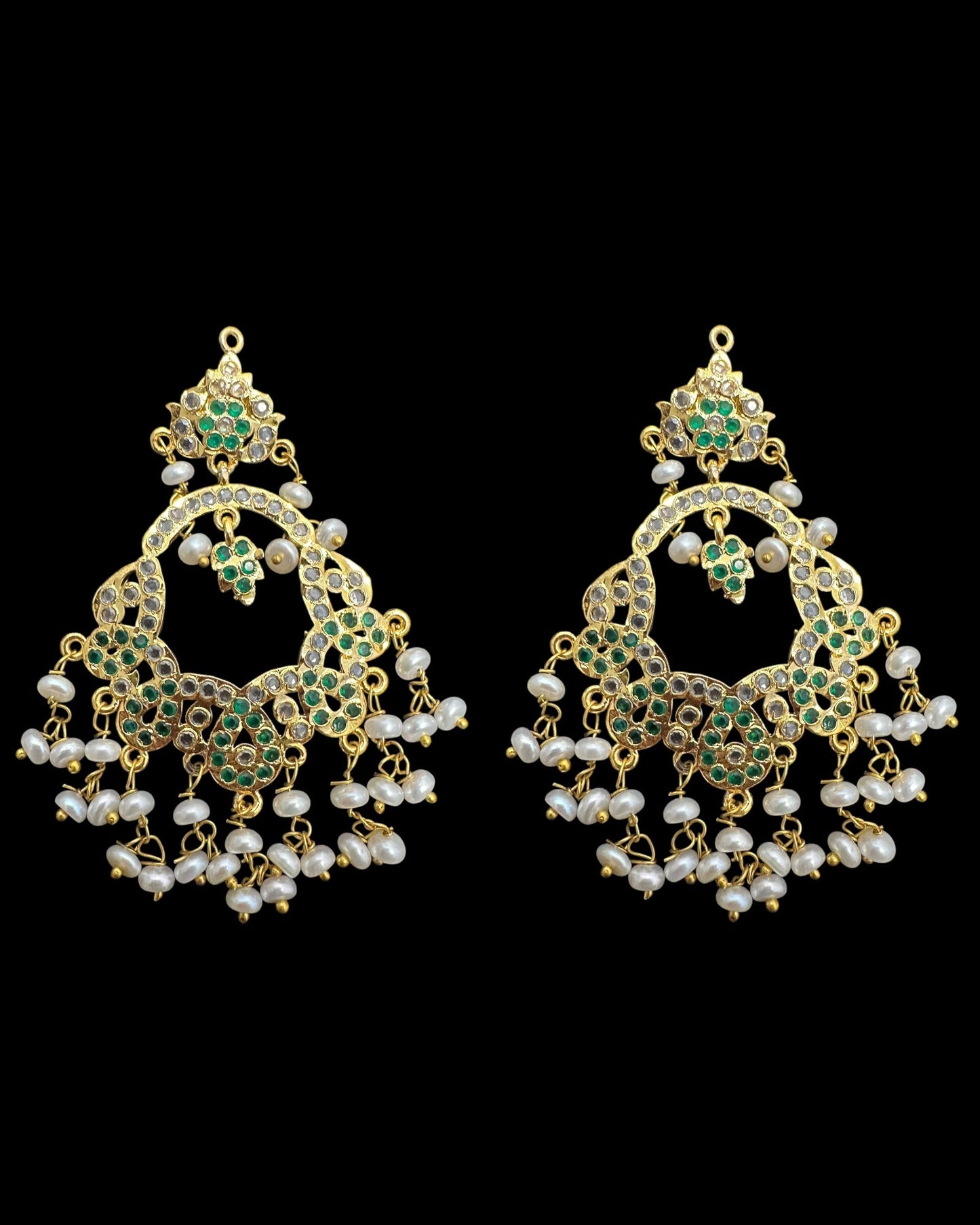 C544  Nishat fresh water pearl choker with earrings - Green ( READY TO SHIP )