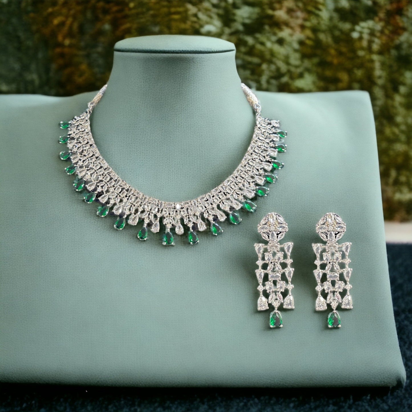 Silver plated  necklace set ( Ready to ship )