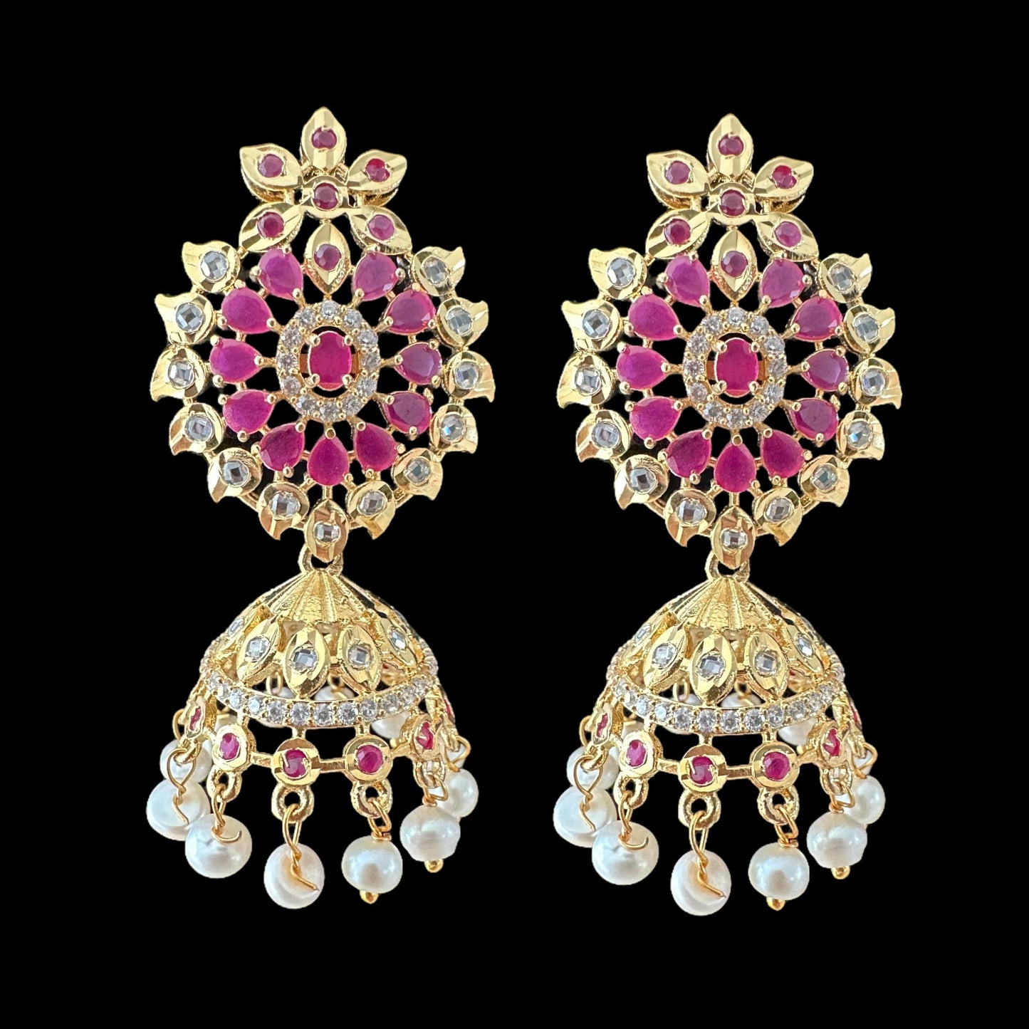 PS317 fresh water pearl pendant set in ruby  ( READY TO SHIP )
