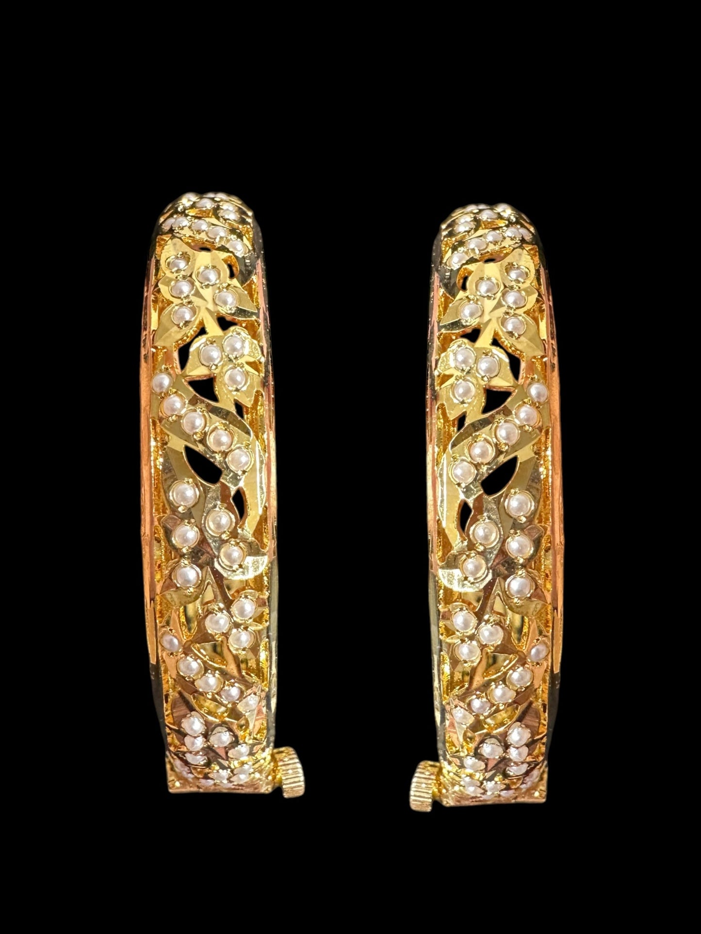 B308 Jadau  bangles ( pearls    ) ( READY TO SHIP)