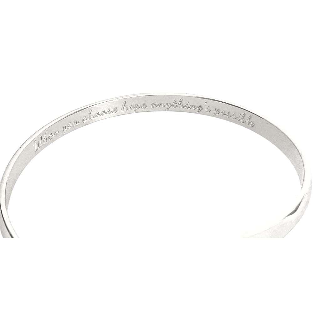 Cancer Awareness Bracelets, Engraved Bracelets When you choose hope anything’s possible- Cancer Awareness Sign