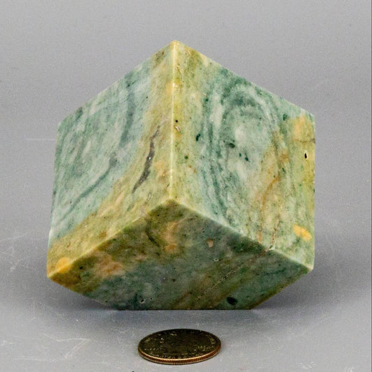 Caribbean Calcite Crystal Cut Corner Cube Polished