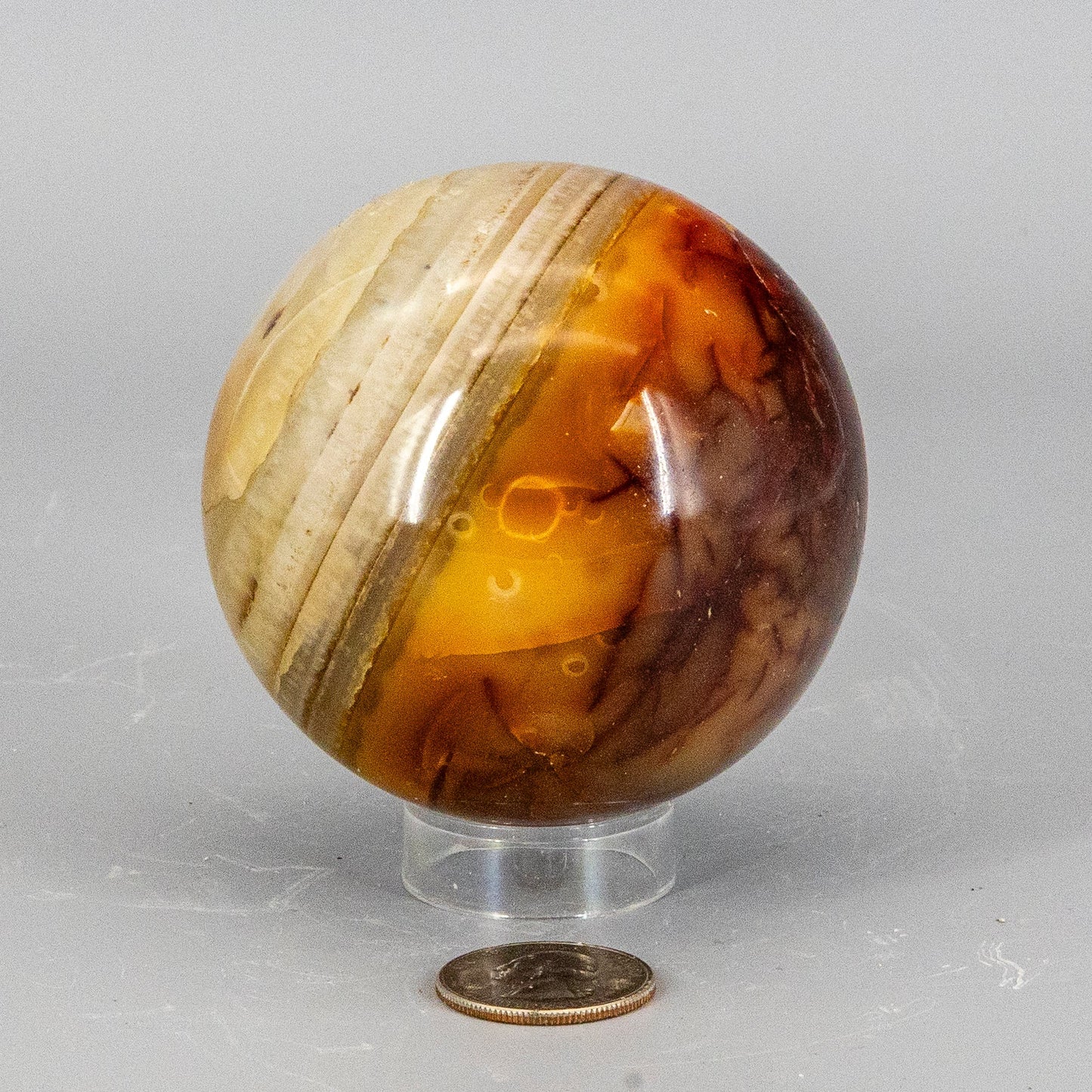 Carnelian Agate Sphere 75mm
