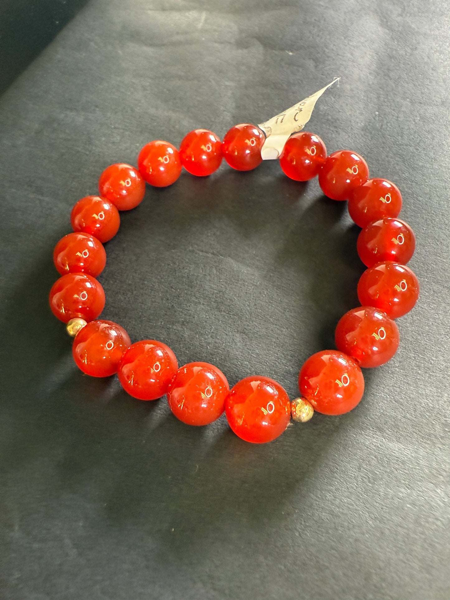 Handmade Carnelian Bracelet with 14k GF spacers