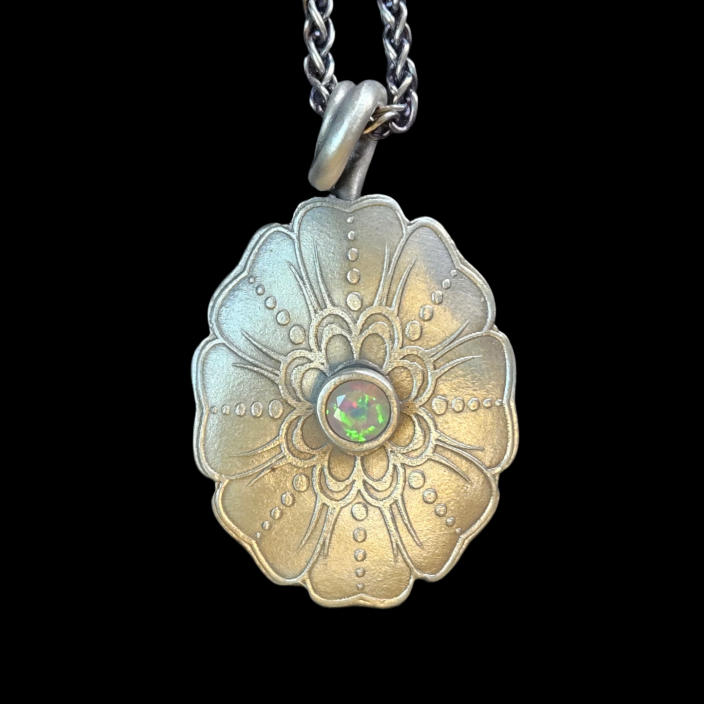 Catching Fire: Fine Silver Pendant with Fire-in-Place Opals in Project X with Michael Marx 2-1-26 Tucson