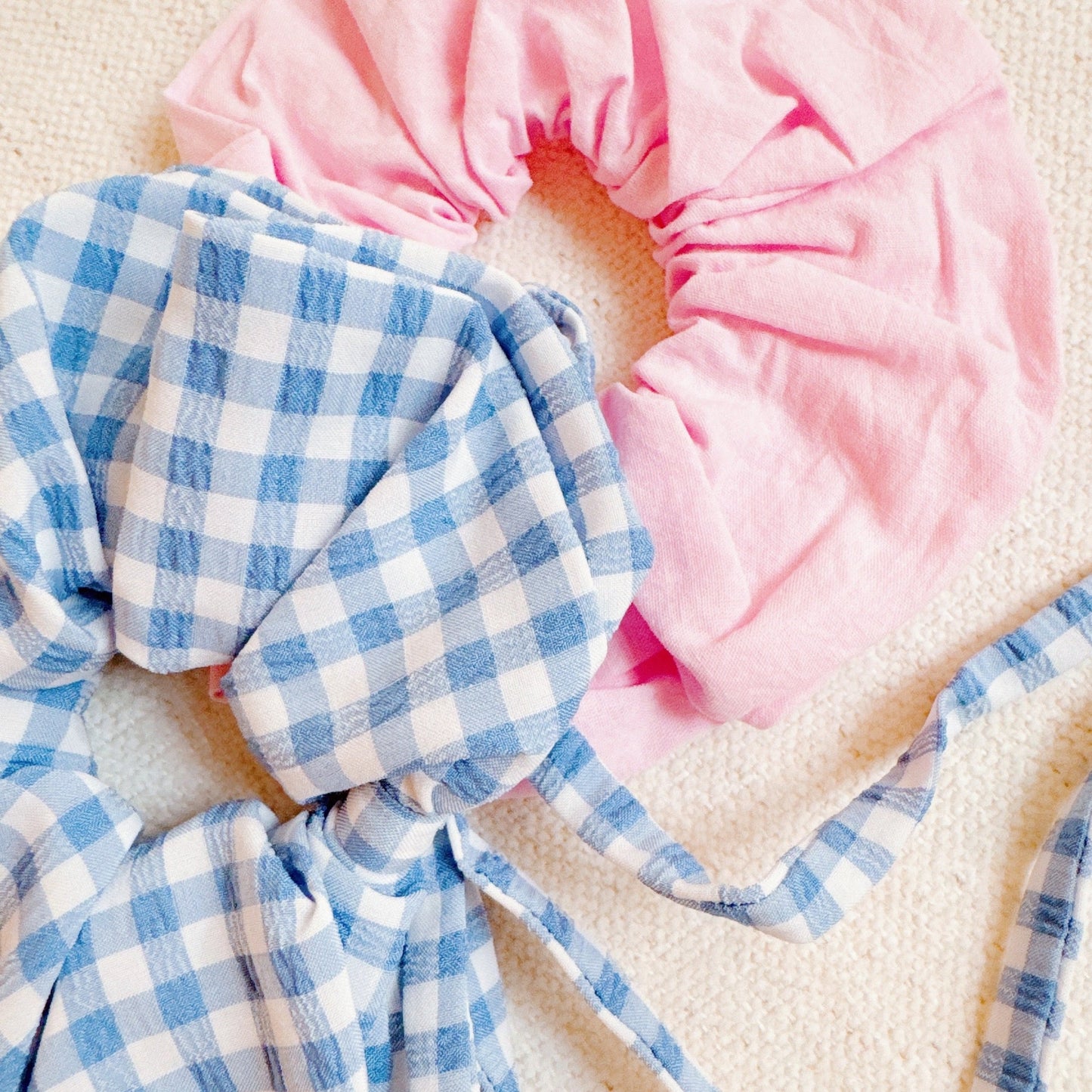 Checkered Perfect Duo Tailed Hair Scrunches Set Of 2