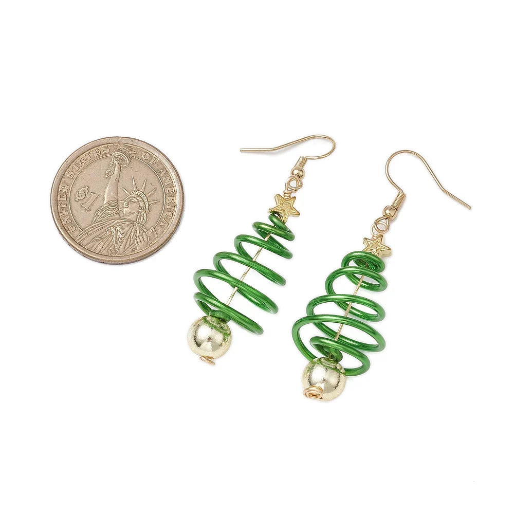 Spiral Christmas Tree Earrings