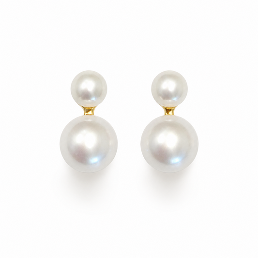 Classic Double Freshwater Pearl Earrings