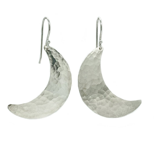 Crescent Moon Earrings in Sterling Silver | Moon Phase Earrings