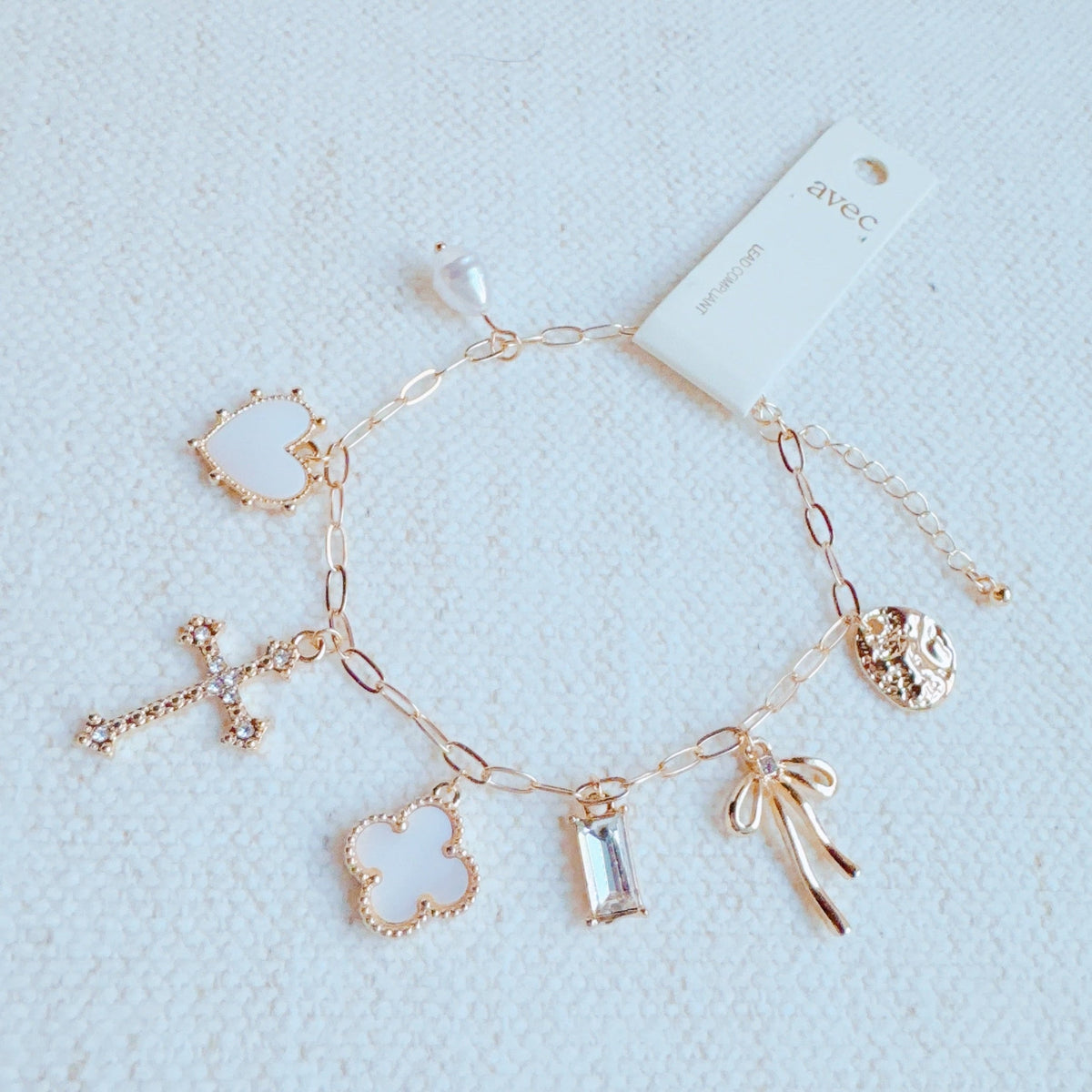 Cross Clover Multi Charm Bracelet