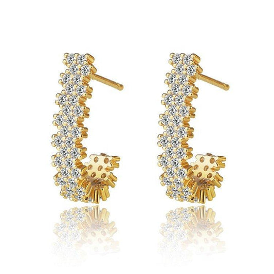 Cubic Zirconia J Hoop Earrings