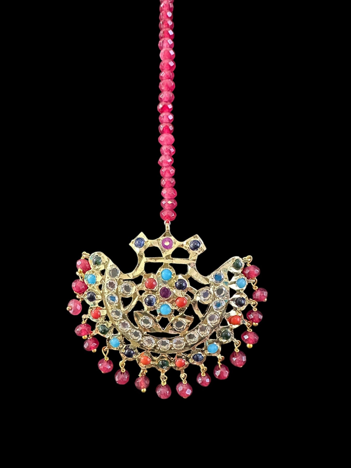 DJET80 Saha navratan chandbali tika( READY TO SHIP )