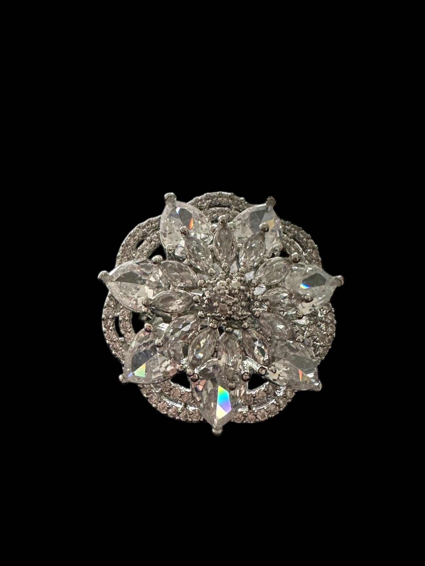 DJR132 Cz silver plated  ring ( READY TO SHIP)