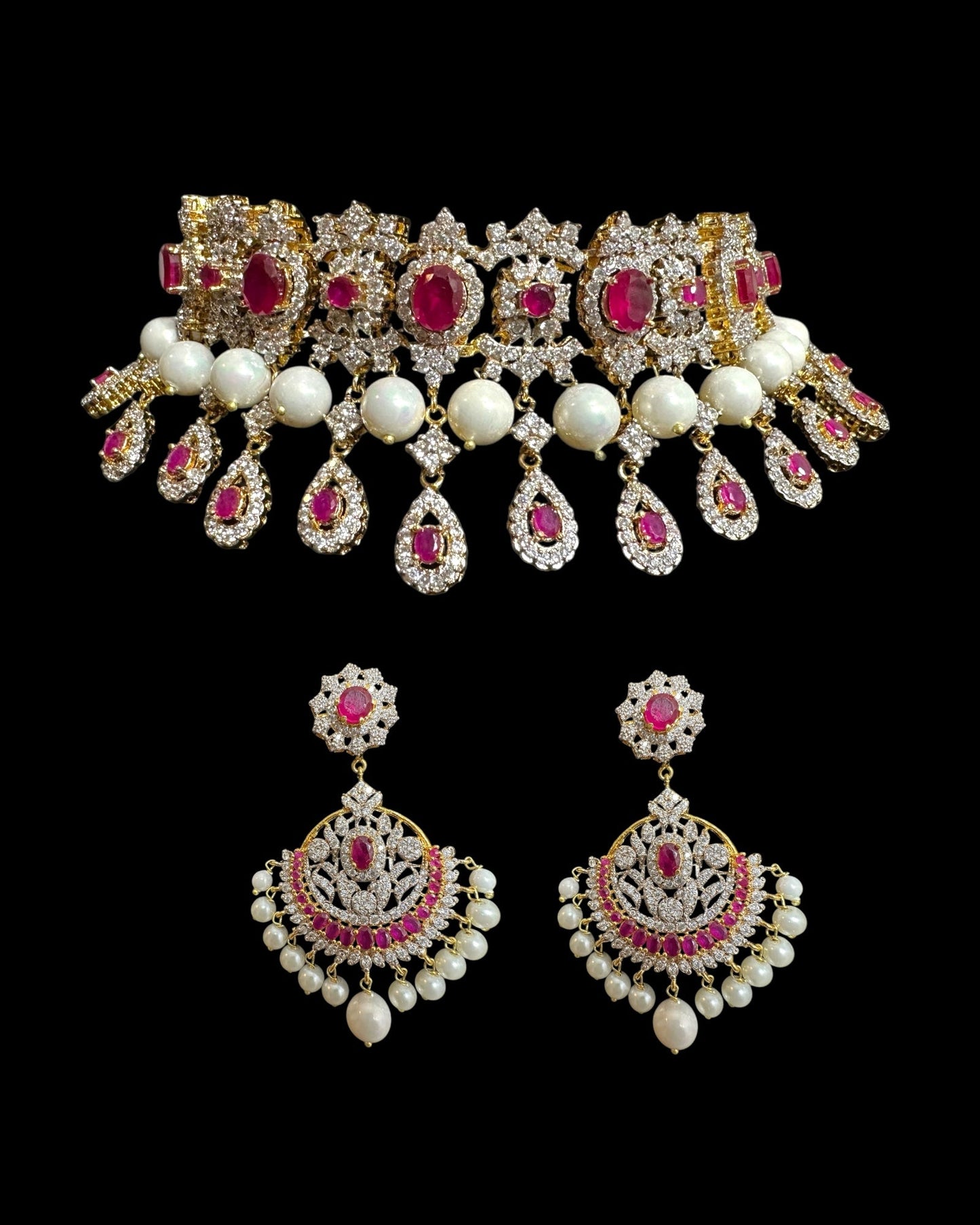 BR492 AMITA bridal set in ruby ( READY TO SHIP )
