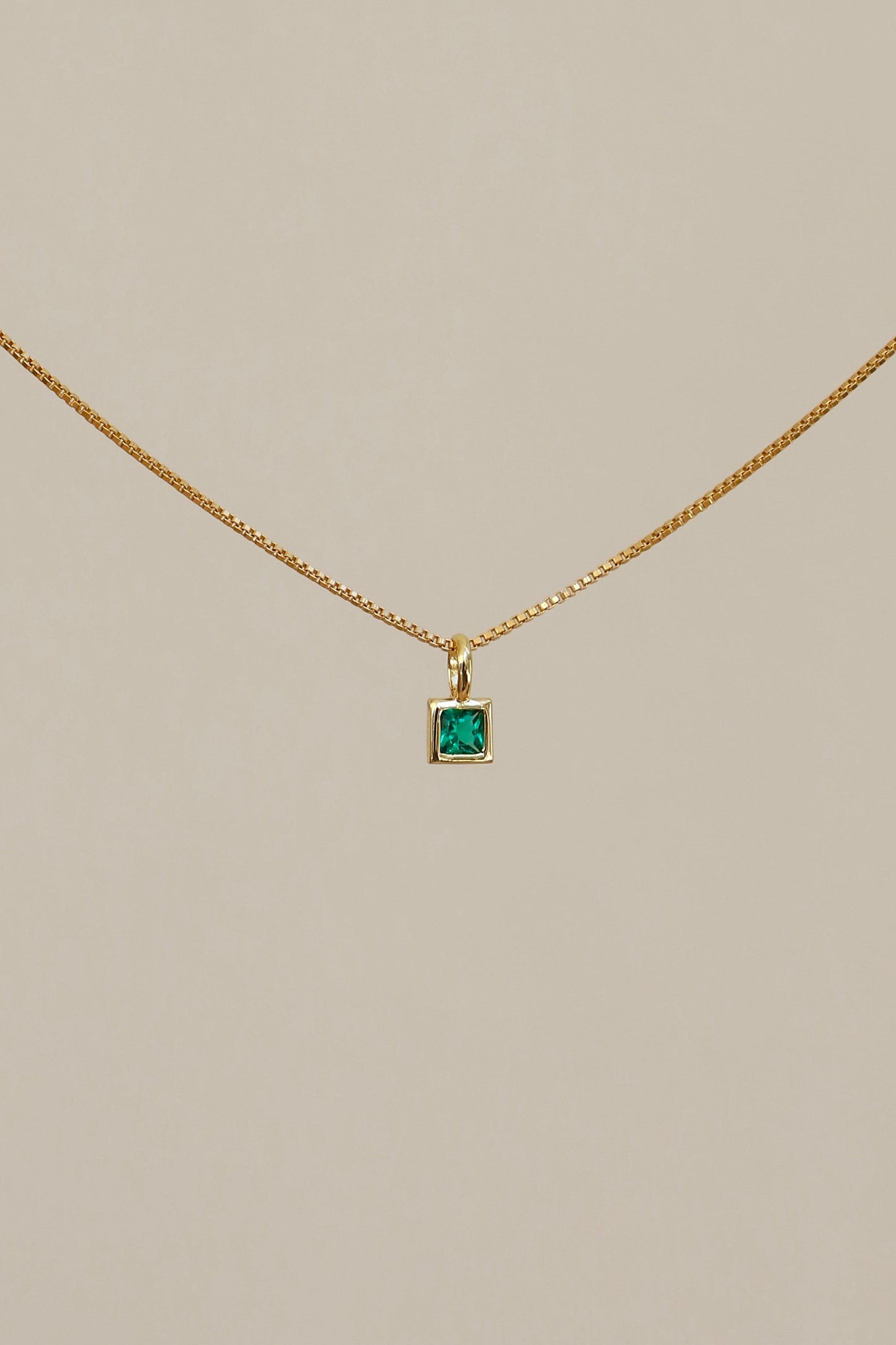 SQUARE BEZEL BIRTHSTONE CHARM