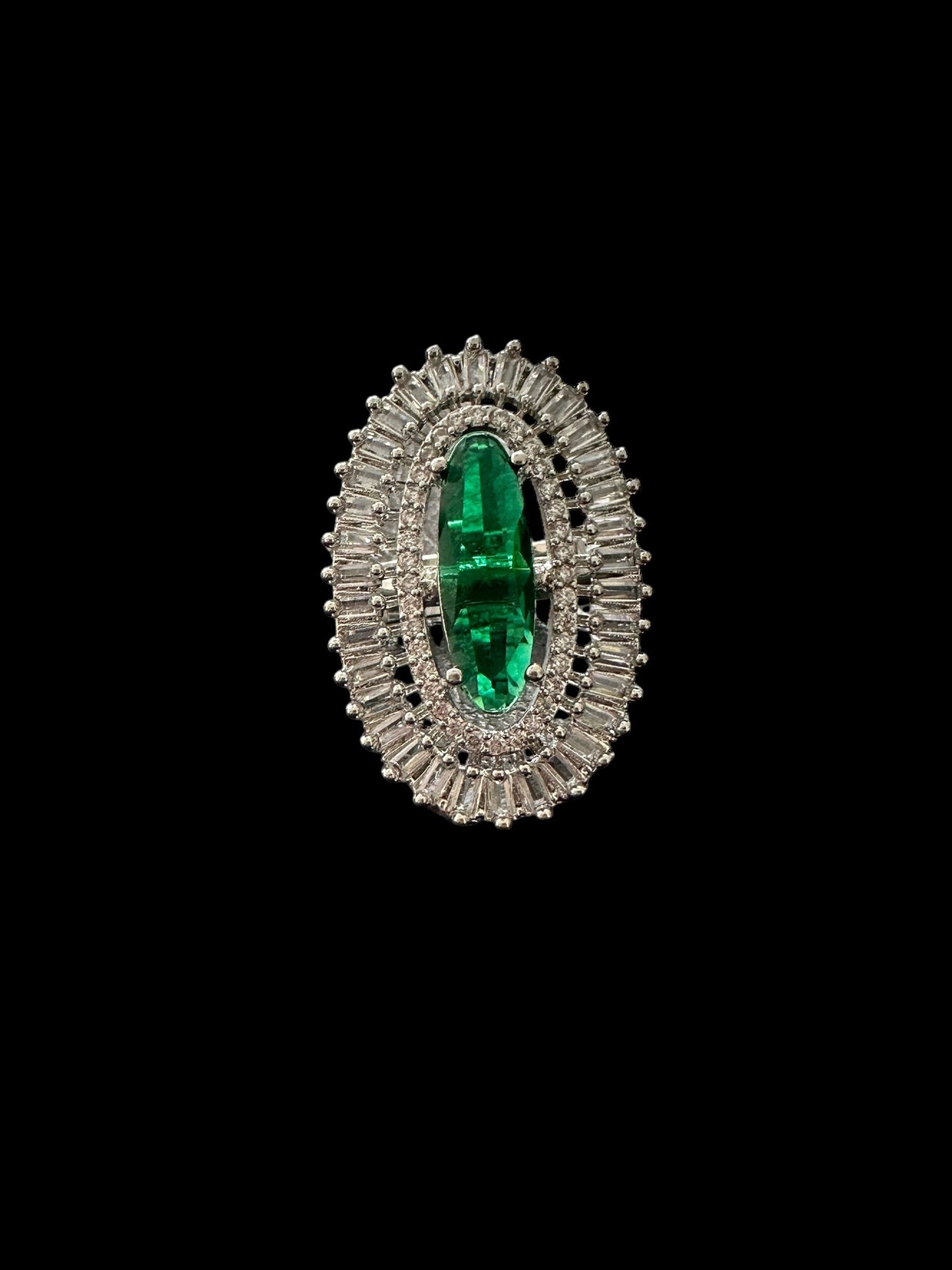 DJR139 Cz silver plated  ring ( READY TO SHIP)
