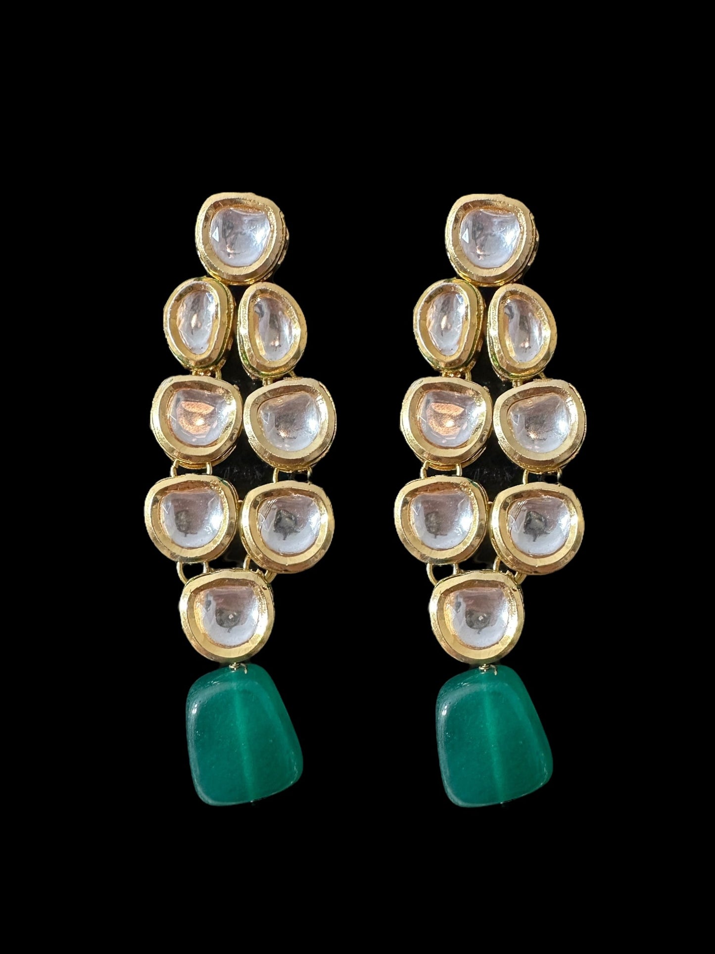 DNS199 Leila high quality ac kundan necklace with earrings in green ( READY TO SHIP  )