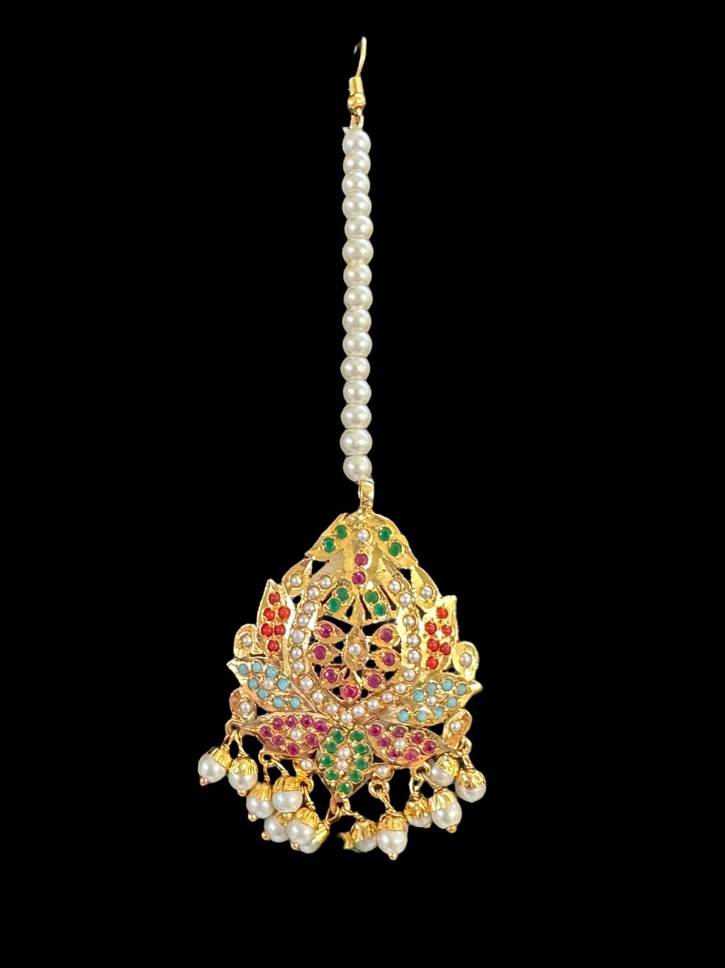 DNS46 Rana Navratan  necklace  earrings tika  (READY TO SHIP)
