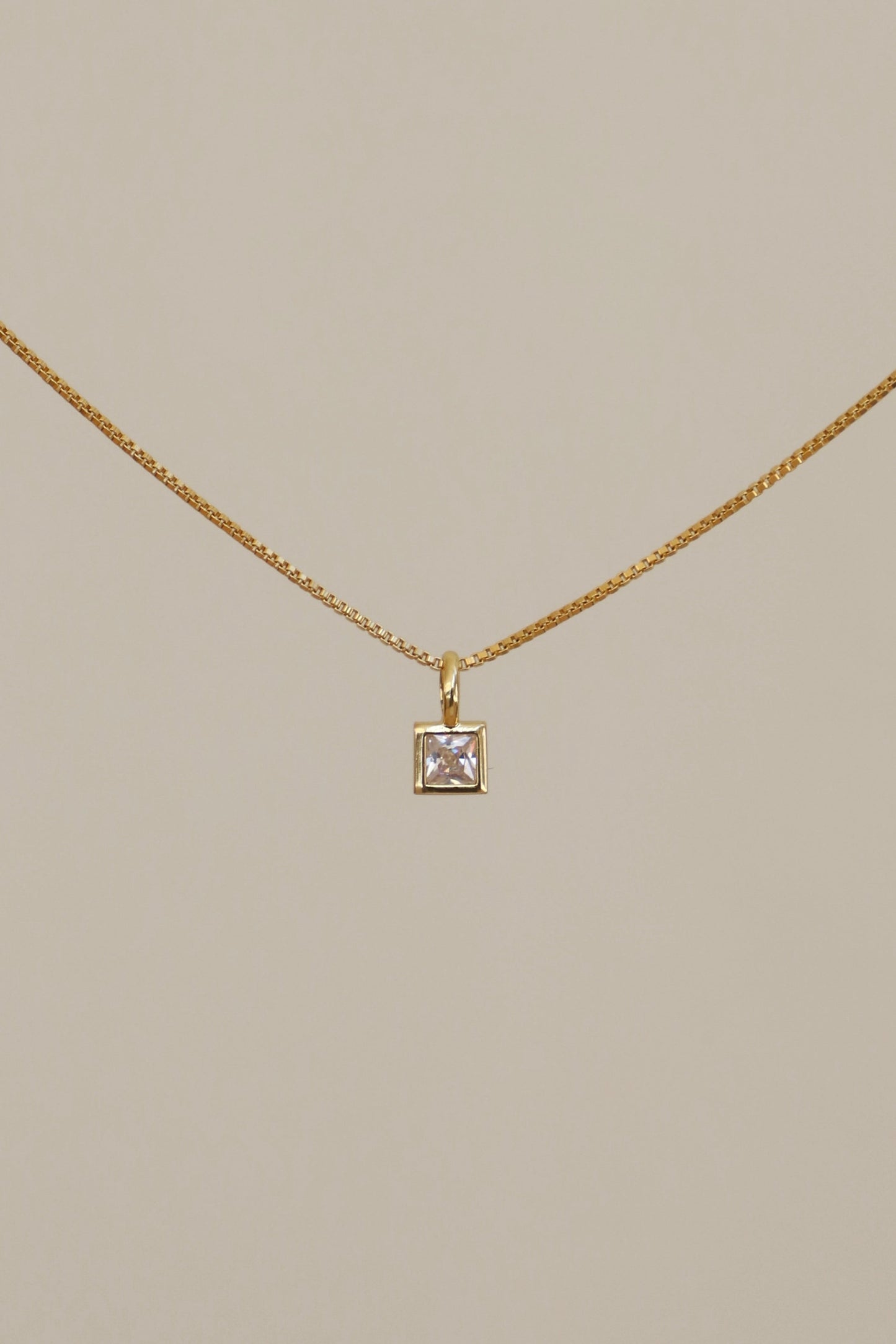 SQUARE BEZEL BIRTHSTONE CHARM