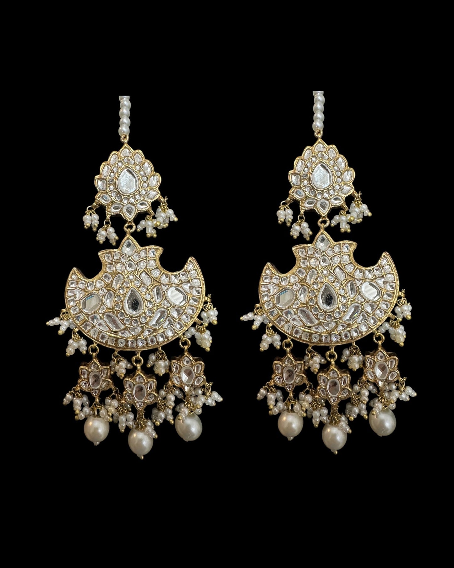DER781  Manara kundan earrings ( SHIPS IN 4 WEEKS )