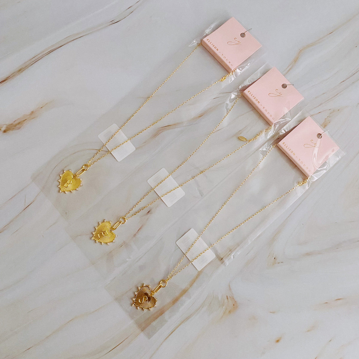 Clip Hanging Initial Heart Necklace