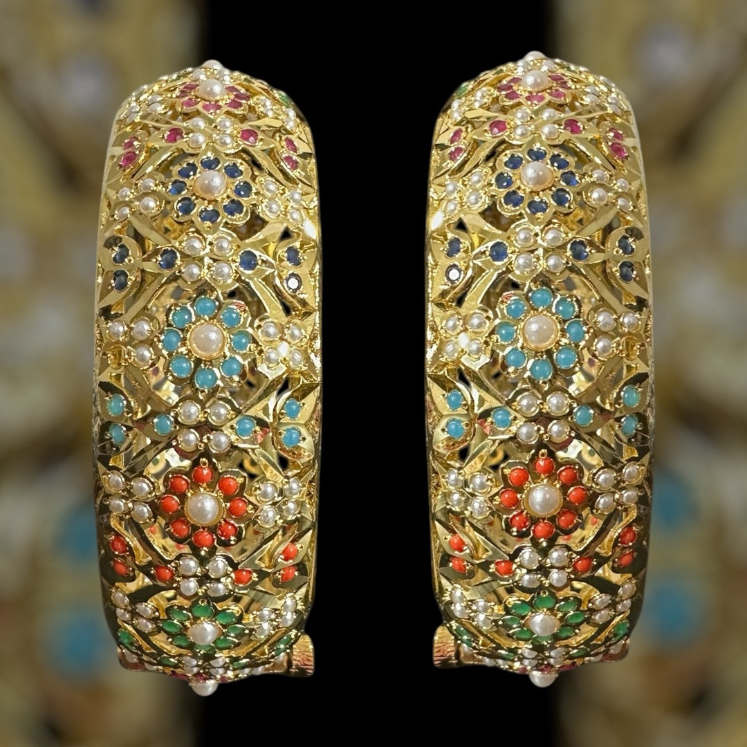 B305  Navratan Shibra Bangles ( READY TO SHIP  )