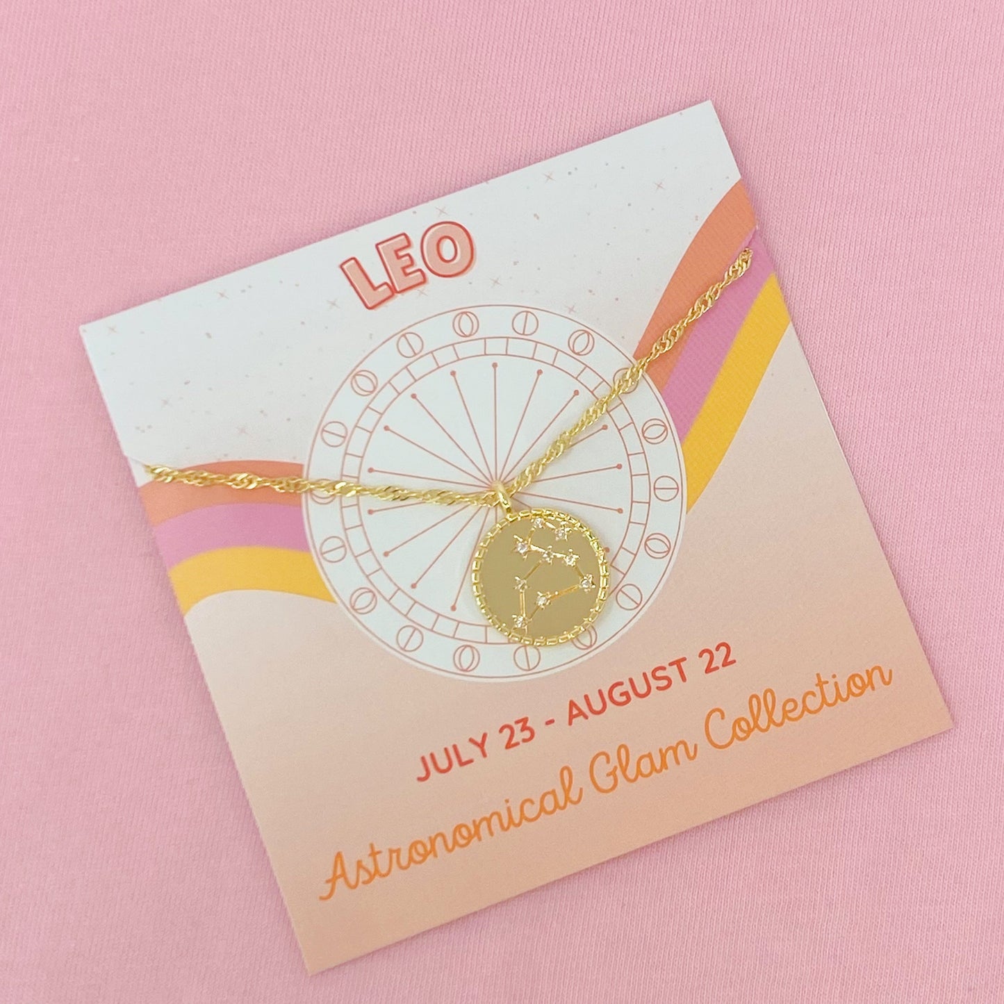 Astronomical Glam Zodiac Constellation Medallion Necklace