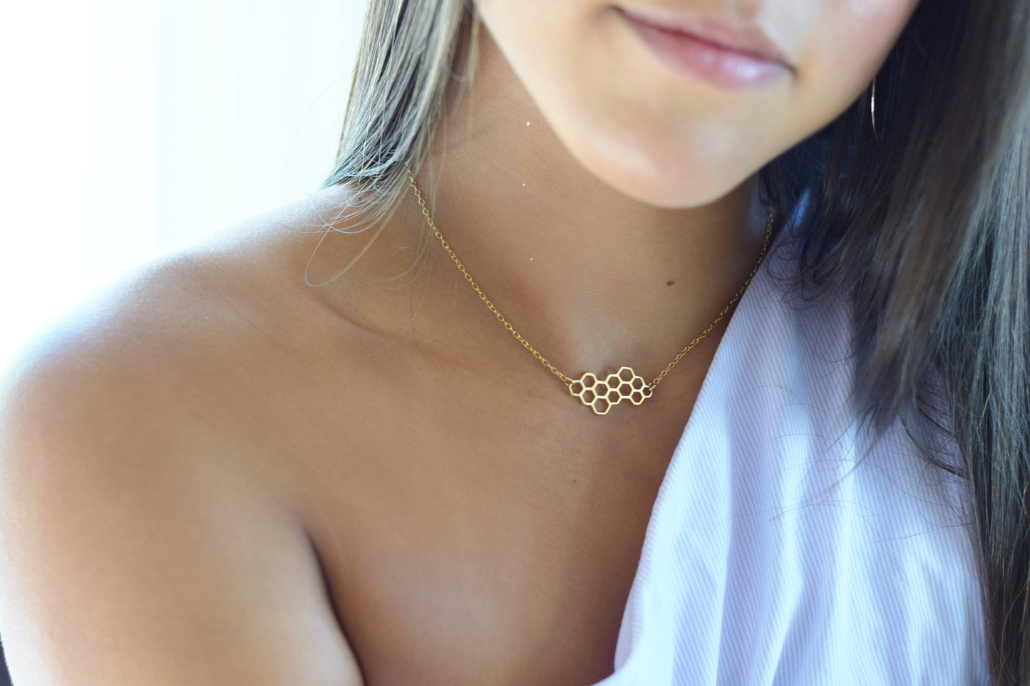 Honeycomb Gold Filled Necklace