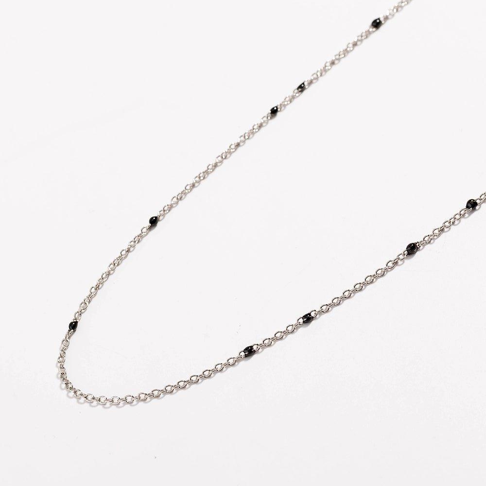 Dainty Black Onyx Beaded Link Necklace